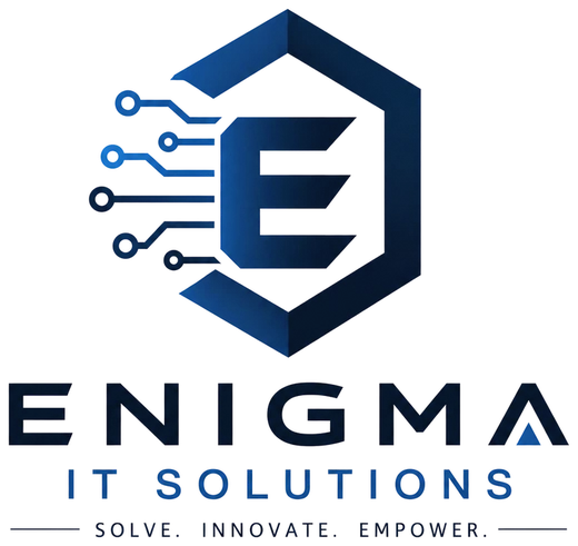 Enigma IT Solutions logo with the tagline Solve. Innovate. Empower.